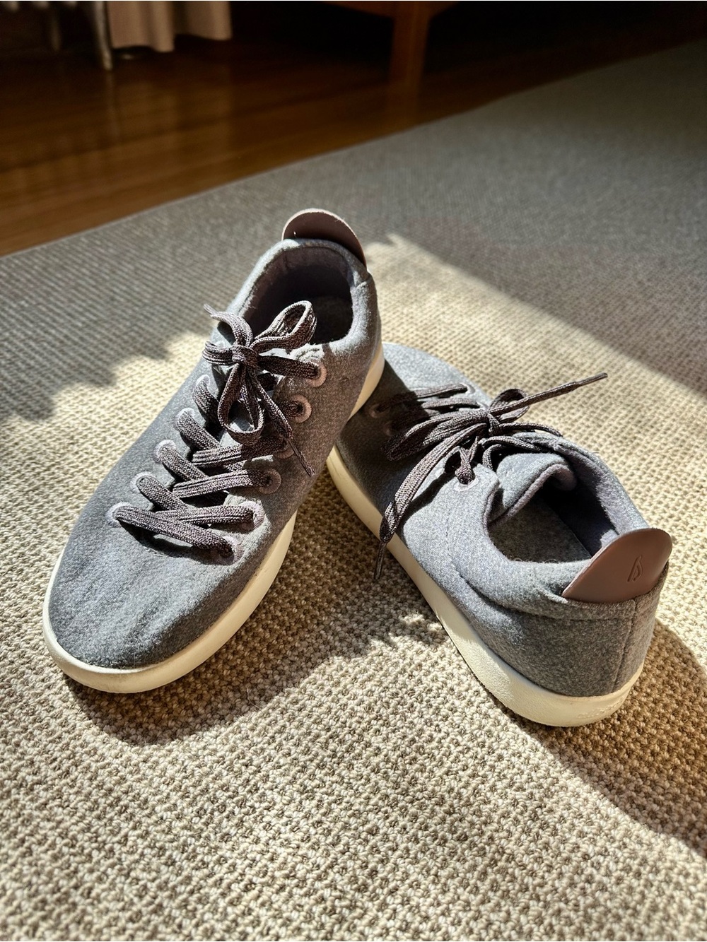 allbirds Gray Wool Sneakers with White Sole